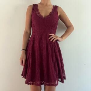 Burgundy lace dress